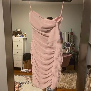 Express Baby Pink Rouched Strapless Dress Sz 4